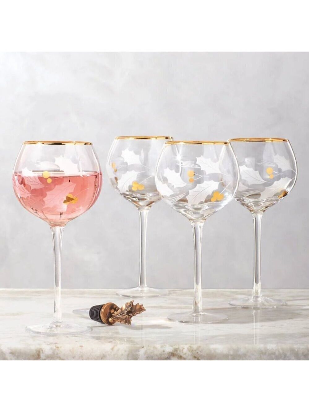 NWT Lenox Holiday Gold 4-Piece Balloon Glass Set